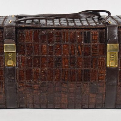 Sale Photo Thumbnail #384: Patchwork Alligator Skin Duffle Bag with Combination Locks