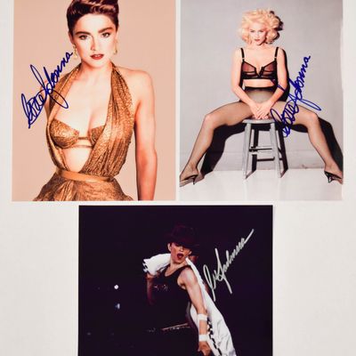 Sale Photo Thumbnail #154: 3 Madonna Autographed Color Photographs