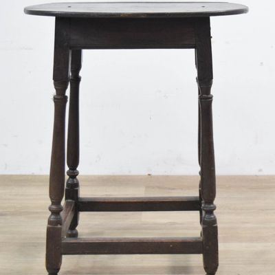 Sale Photo Thumbnail #56: Provincial Oak Tavern Table With Baluster-Turned Legs