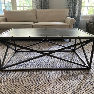 Industrial Style Rectangular Coffee Table