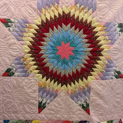 Hand Stitched Lone Star Quilt (72" x 82")