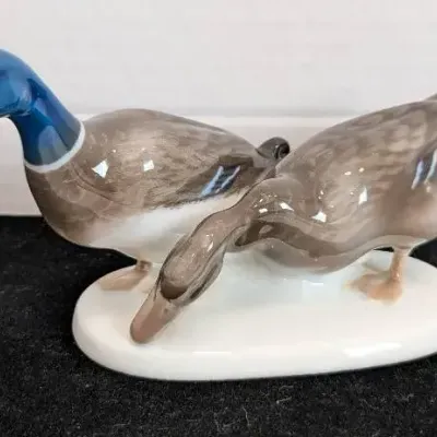Small Rosenthal Germany Porcelain Hand-Painted Ducks Figurine 