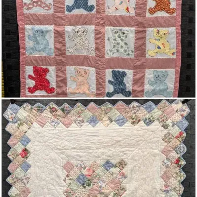 Bear Quilt  & Pastel Patch Work Quilt 