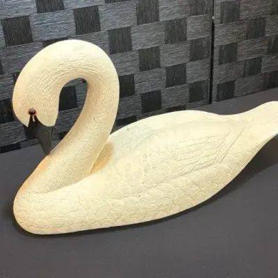 Wooden Painted Swan Decoy 