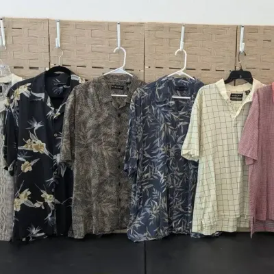 Silk Hawaiian Shirts + Golf Shirts (Size L)