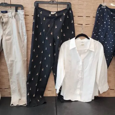 Talbots Dress Pants (size 10/12)  and Linen Blouse (M/Petite) 