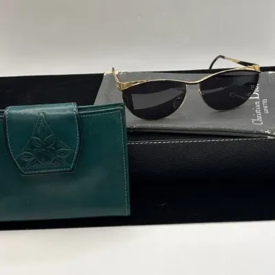 Christian Dior Glasses (Prescription Lenses) + Rolfs Cowhide Green Leather Wallet 