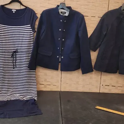 Talbots (sizes 8-10) Twill Jacket,  Cropped/textured Jacket & Dress