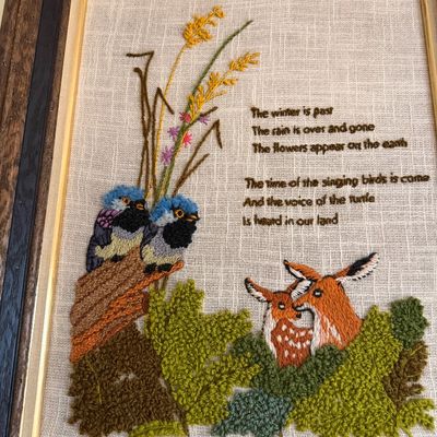 Sale Photo Thumbnail #20: Handmade Crewel Picture