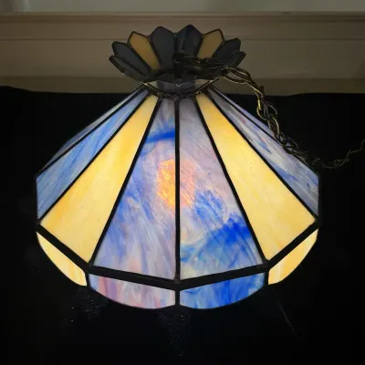 Vintage Stained Glass Hanging Light