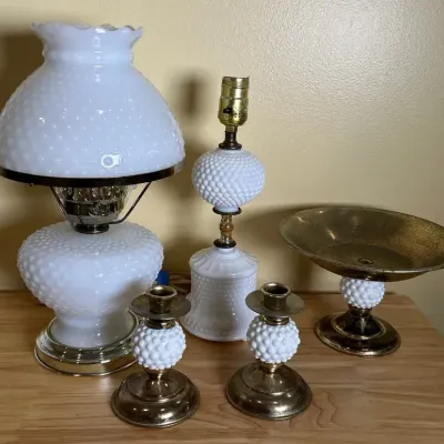 Milk Glass Lamps And Decor 
