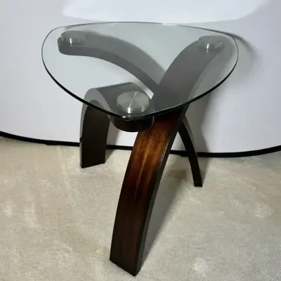 Magnussen Allure Pie Shaped Side Table with Glass Top