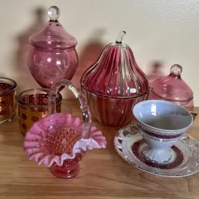 Pink And Lavender Glassware
