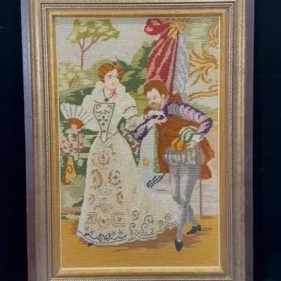 Victorian Courting Couple - Needlepoint Art