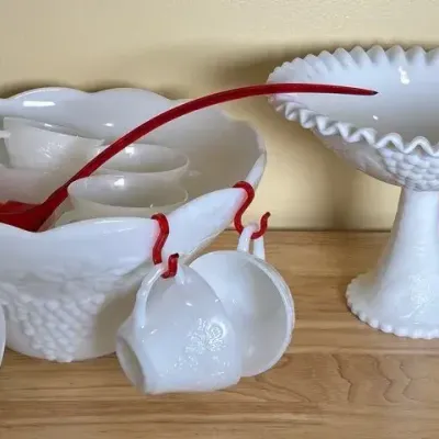 Milk Glass Punch Bowl