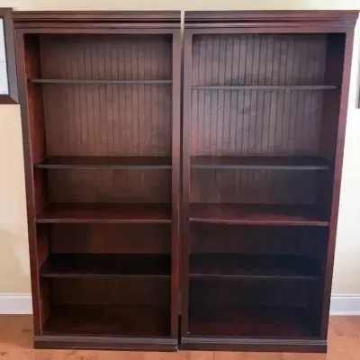 Pair of Dark Wood Bookcases