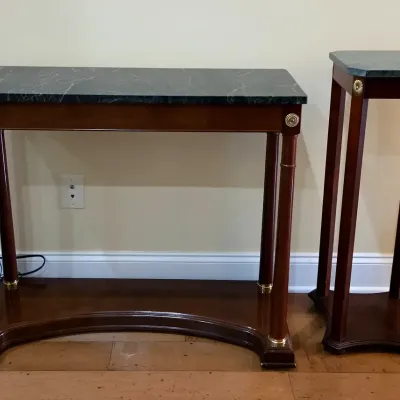 Marble Top Console & Plant Stand