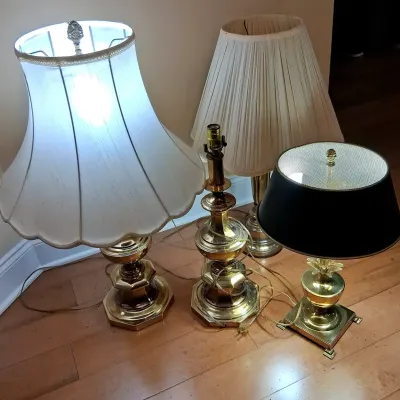 Brass Table Lamp Set