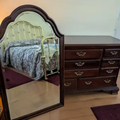 Thomasville Eight-Drawer Dresser with Beveled Mirror