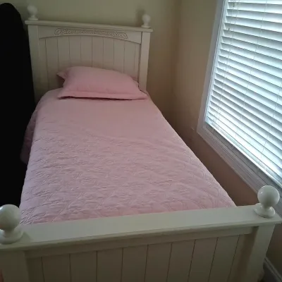 Wooden Twin Bed With Bedding (2 of 2)