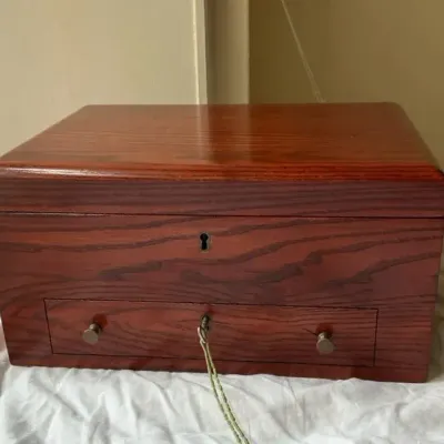 Beautiful Wooden Jewelry Box with Key
