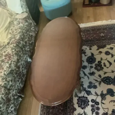 Solid Wood Coffee Table With Decorative Handles 