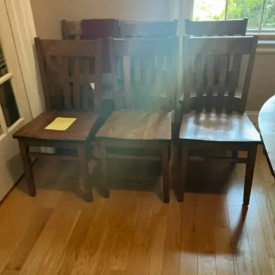 6 Solid Wood Dining Chairs 