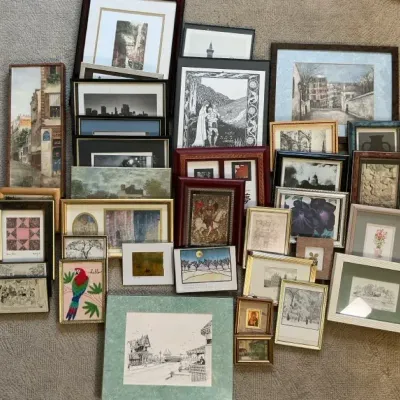 Large Lot / Mystery Lot of Framed Prints/Photos