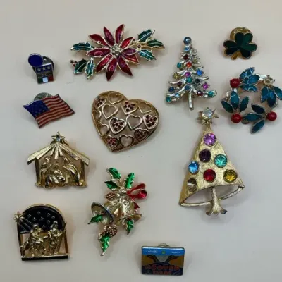 Assorted/Holiday Brooches and Pins