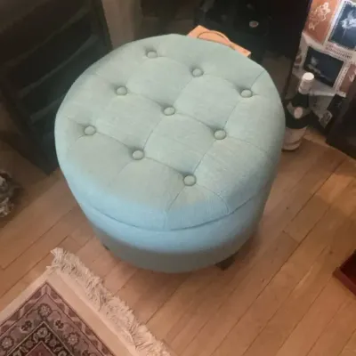 Blue Storage Pouf 