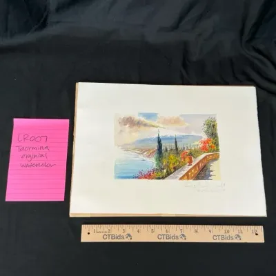 Taormina Original Watercolor Painting On Canvas 2019