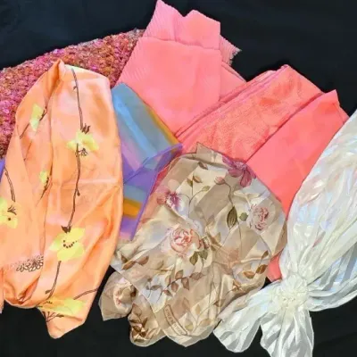 Coral/Pink Toned Scarves and Wraps