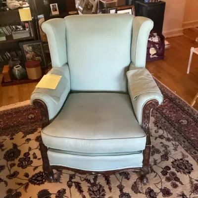 Blue Wingback Chair 