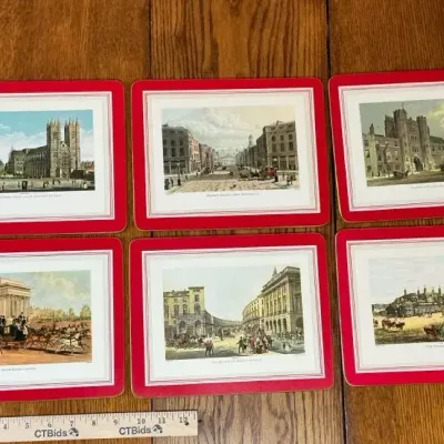 Set Of 6 London Themed Cutting Boards