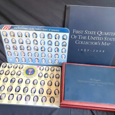 American Presidents Coin Collection #3 - Franklin Mint Display & State Quarters