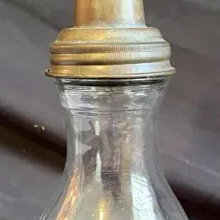 Vintage Texaco Sky Chief Glass Oil Bottle With Metal Spout