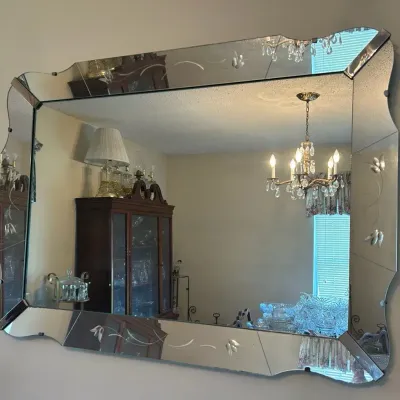 Nurre Venetian-Style Etched Wall Mirror - 44.5"