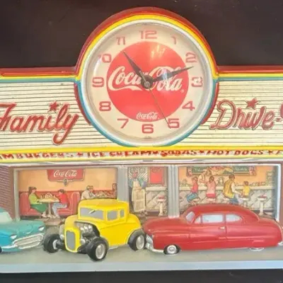 Vintage 1988 Coca-Cola Family Drive-In Wall Clock