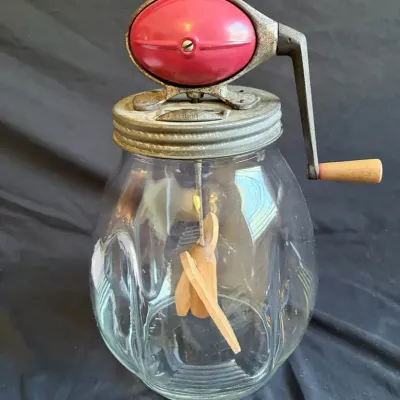 Vintage Dazey No. 8 Hand Crank Glass Butter Churn