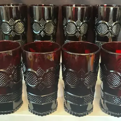 Vintage Avon Cape Cod Ruby Red Tumblers - Set of 8