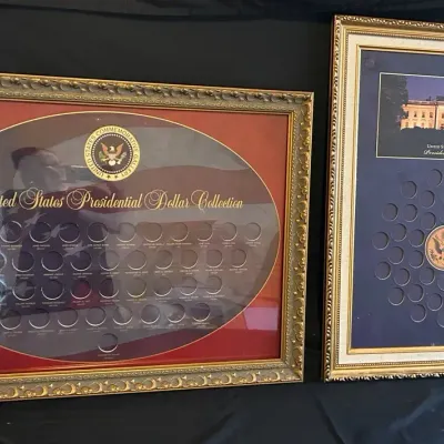 (2) Framed U.S. Presidential Dollar Coin Display Holders