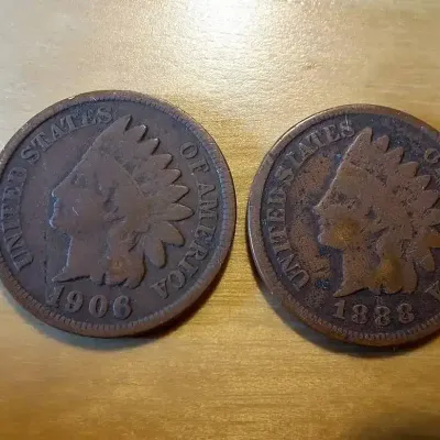 1888 & 1908 Indian Head Pennies – 2 Vintage U.S. Cents