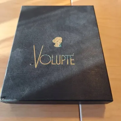 Vintage Volupté Gold-Tone Compact & Cigarette Case with Original Box