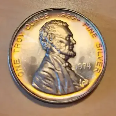 1974 Lincoln Silver Trade Unit – 1 Troy Oz .999 Fine Silver Round