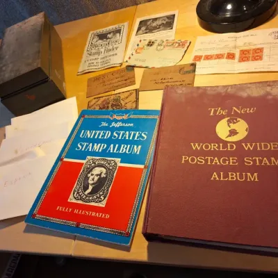 Vintage U.S. & Worldwide Postage Stamp Collection with Albums & Loose Stamps