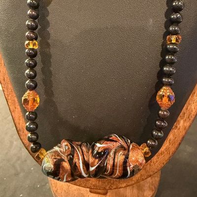 Vintage style glass art deco type style necklace