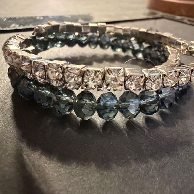 Beautiful wire crystal beaded type and rhinestone bracelet