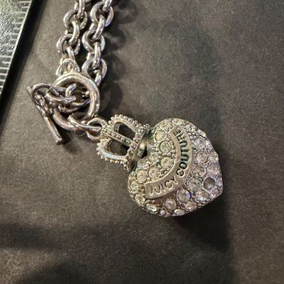 Vintage juicy couture silver tone necklace