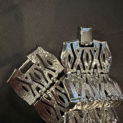 Vintage silver tone statement bracelet