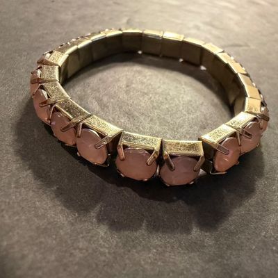 Light pink gemstone type stretch bracelet